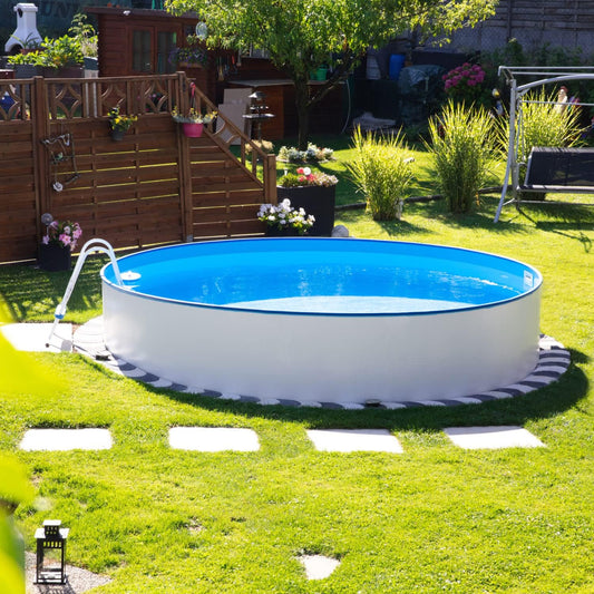 Piscina sobre Suelo 450 x 450 x 120 cm, Acero Inoxidable
