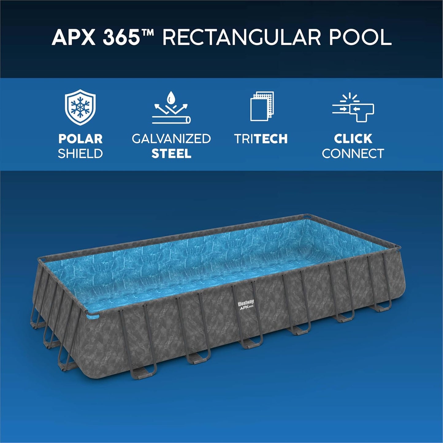 Juego de Piscina Rectangular de 24' x 12' x 52"/7.32 MX 3.66 MX 1.32 m